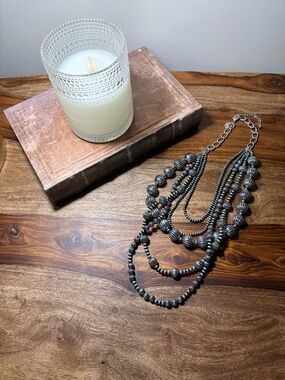 Layered Silver-Tone Beaded Necklace by West &Co